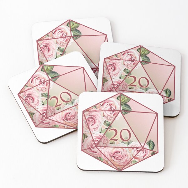 Item preview, Romantic roses pink D20 designed and sold by MermaidMirror.