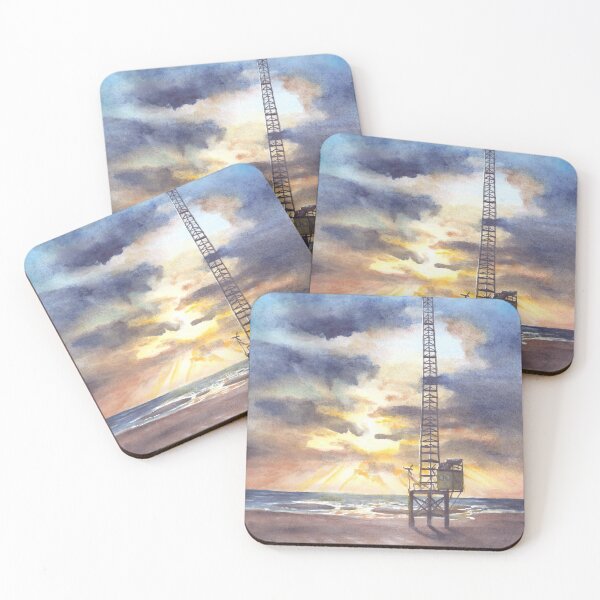 Item preview, Argus tower at beach designed and sold by queenofeagles.