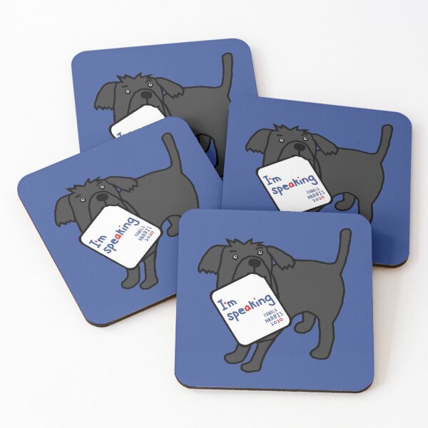 Item preview, Cute Dog with Kamala Harris VP Debate Quote designed and sold by ellenhenry.