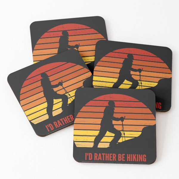 Item preview, I'd rather be hiking - vintage sunset graphic designed and sold by JellyBeenzz.