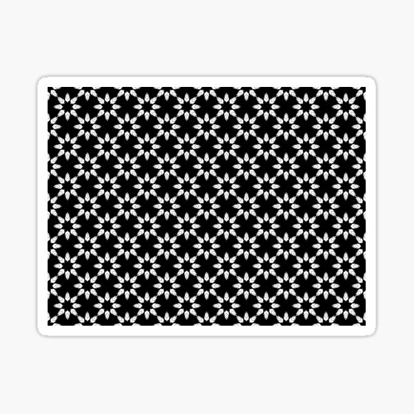 Black and White Floral Pattern Sticker