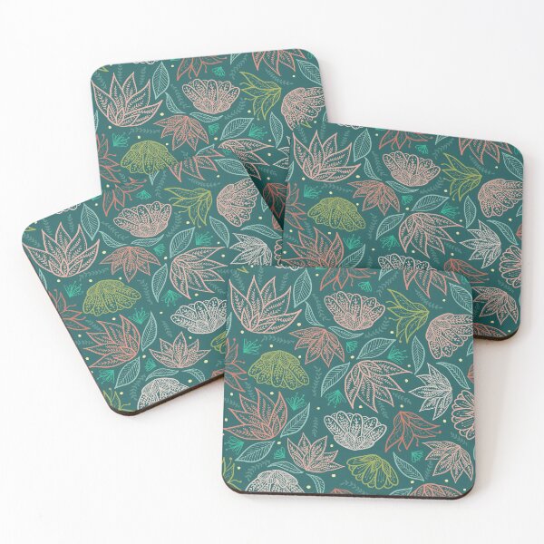 Item preview, Bohemian Florals - Teal designed and sold by latheandquill.