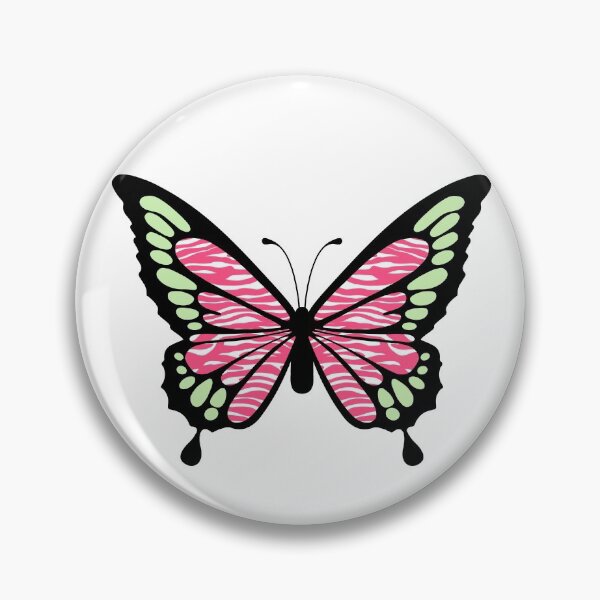 Item preview, Pink Cheetah Zebra Print Y2K Butterfly designed and sold by CaitlinCerys.