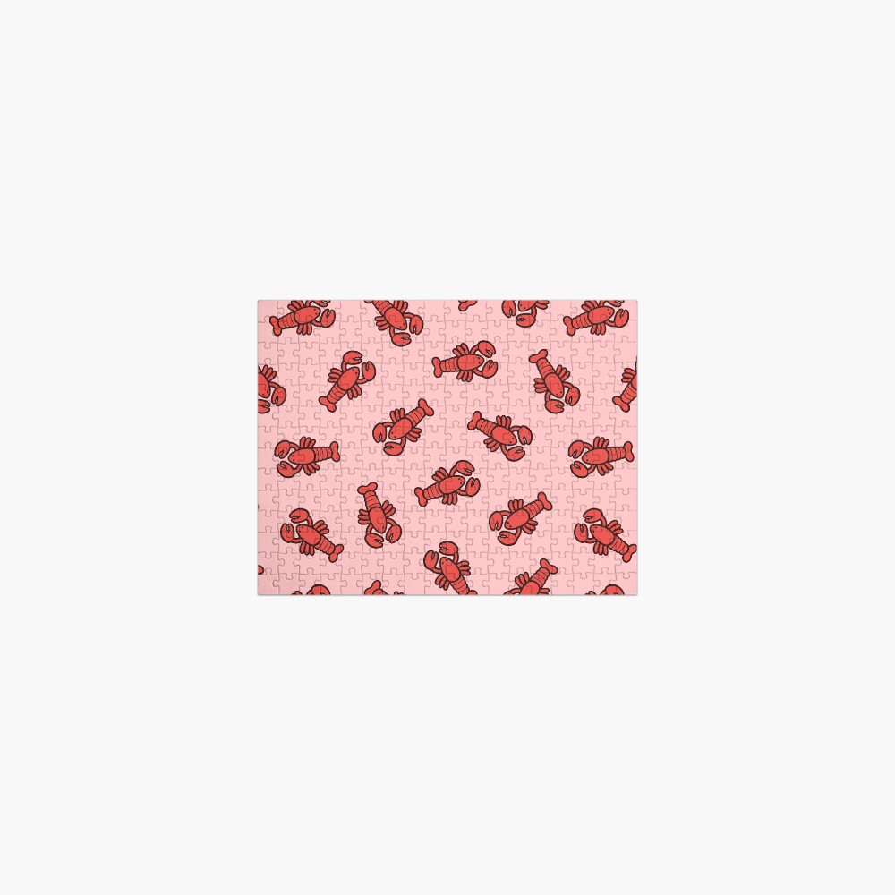 Lobsters Pattern on Light Pink Jigsaw Puzzle