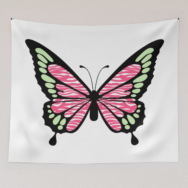 Item preview, Pink Cheetah Zebra Print Y2K Butterfly designed and sold by CaitlinCerys.