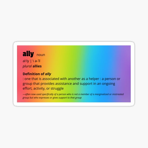 Ally definition Sticker