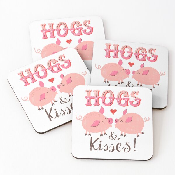 Item preview, Hogs & Kisses Valentine Pigs designed and sold by BexMorleyArt.