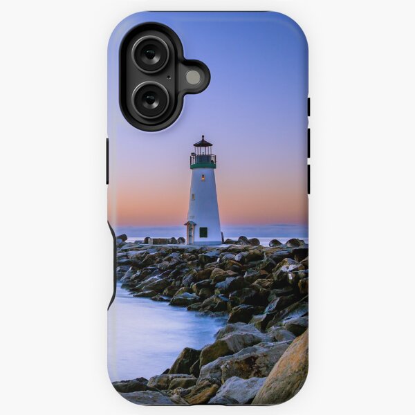 Item preview, Lighthouse and Ocean Shoreline Sea Theme Blue Nautical Artistic Design Maritime Awareness designed and sold by adrogers.