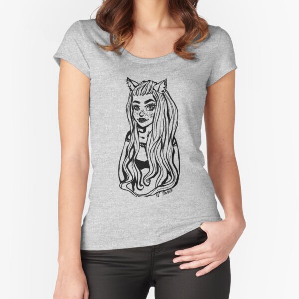 Cat Woman Fitted Scoop T-Shirt