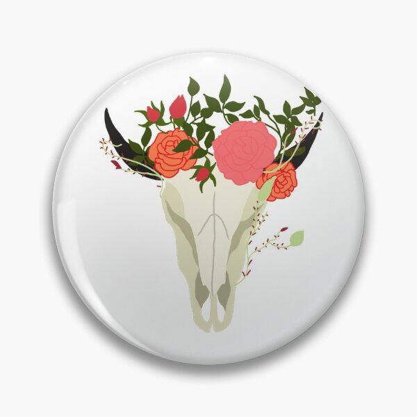 Artikelvorschau, Bisonschädel und Blumen entworfen und verkauft von AshOriginate.