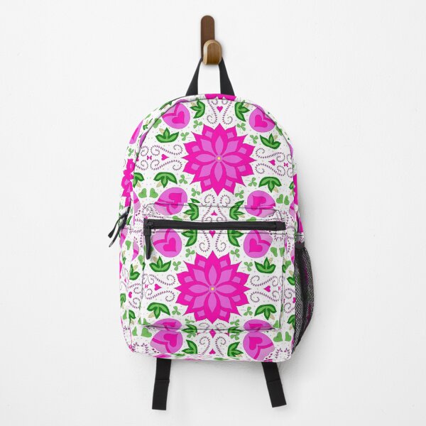 Item preview, Flower and Heart Pattern in Pink and Green designed and sold by CottoVerdi.