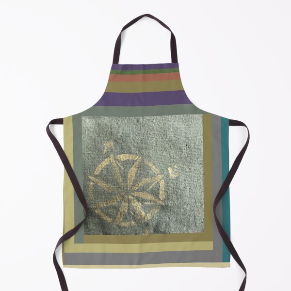 Item preview, Compass: painted in gold on hand dyed green fabric designed and sold by djrunnels.