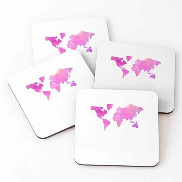 Item preview, Pink Multicolor Travel World Map designed and sold by sharedipmemes.