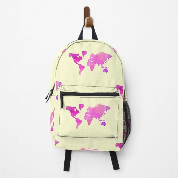 Item preview, Pink Multicolor Travel World Map designed and sold by sharedipmemes.