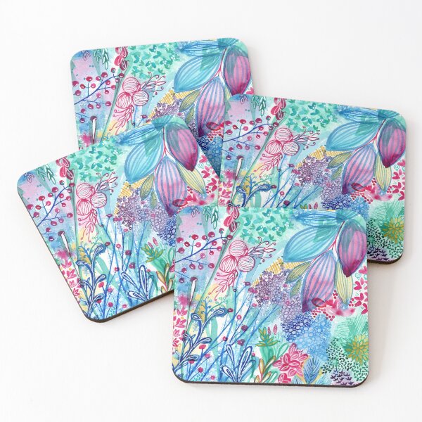 Item preview, Vibrant garden - Brightly coloured intuitive watercolour art designed and sold by klbailey.