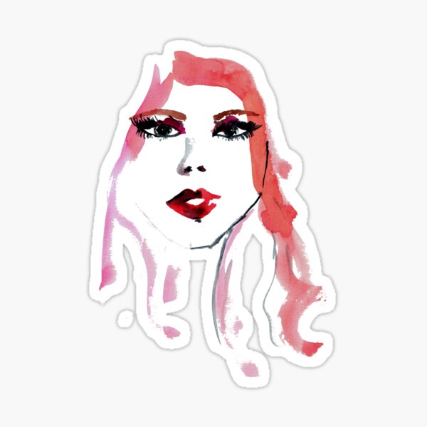 Item preview, Glamourous Face Pink in Watercolour designed and sold by Scarlett Ballantyne  - Beautigurlz Designs.
