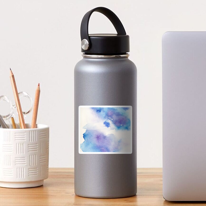 Liquid Art in Lavender and Blue Sticker