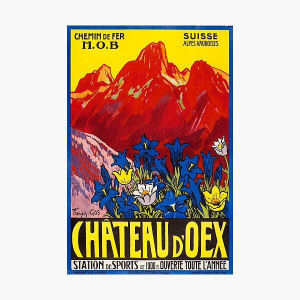 Item preview, Chateaux d Oex retro poster designed and sold by CorasPosters.