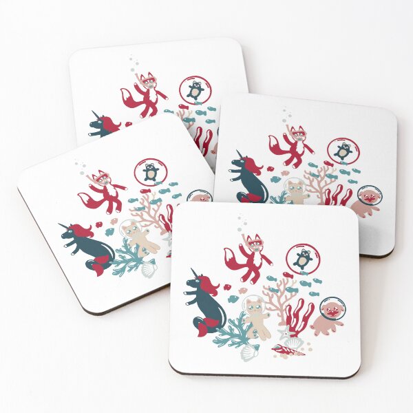 Item preview, Ocean Wonderland Cute Undersea Animals and Coral Blue designed and sold by SakuraSkies.