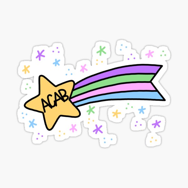 ACAB shooting rainbow star Sticker