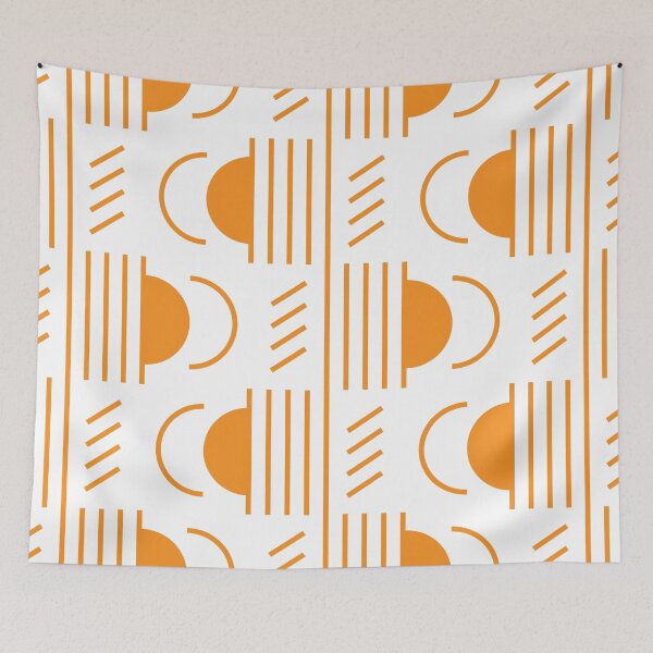 Item preview, Lines & Semicircles Geometric Pattern – Orange designed and sold by RoguePatterns.
