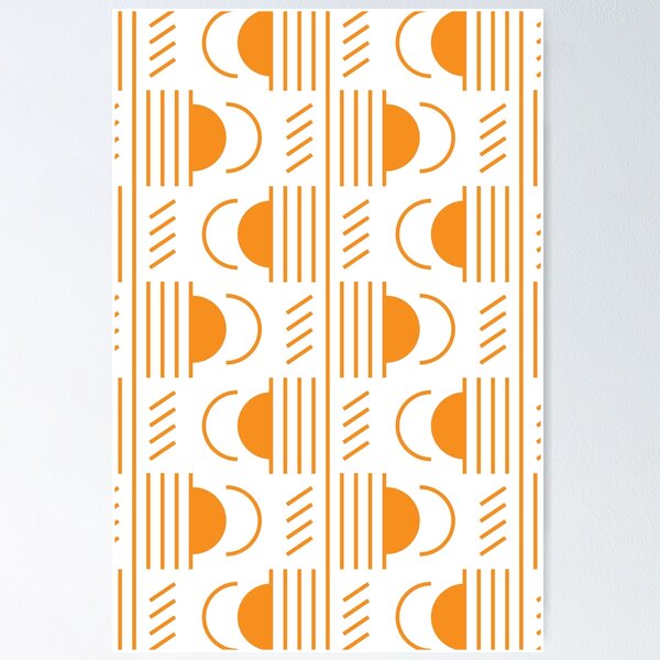 Item preview, Lines & Semicircles Geometric Pattern – Orange designed and sold by RoguePatterns.