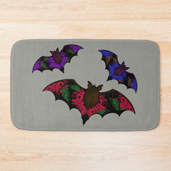 Item preview, Halloween bats and multicolored chrysanthemums designed and sold by BV-creas.