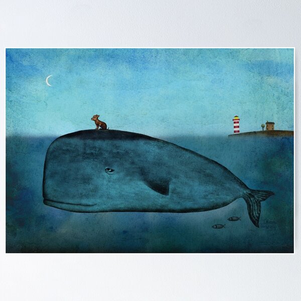 Item preview, Whale and dog watercolor   designed and sold by Oksana Tarasova.