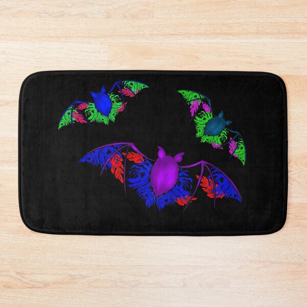 Item preview, Halloween bats and multicolored chrysanthemums designed and sold by BV-creas.