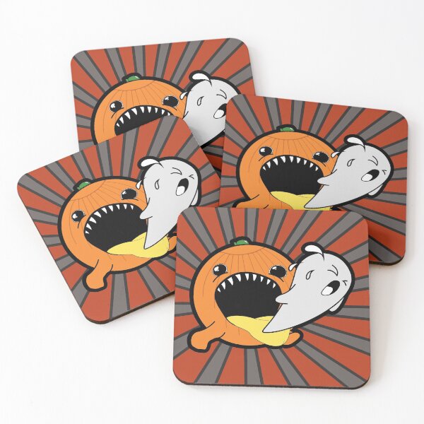 Item preview, Virtual halloween cute pumpkin eating funny ghost designed and sold by ChatterFox.