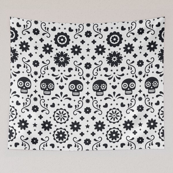 Item preview, Black Flower Skulls designed and sold by mischellero.