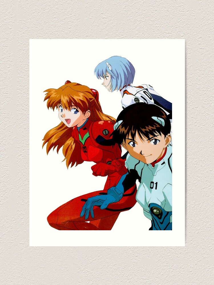 Neon Genesis Evangelion Asuka ,Shinji and Rei 