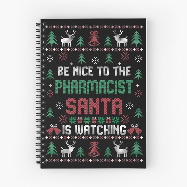 Item preview, Be Nice To The Pharmacist Santa Is Watching Ugly Christmas Sweater Style designed and sold by TeeDesignsStore.