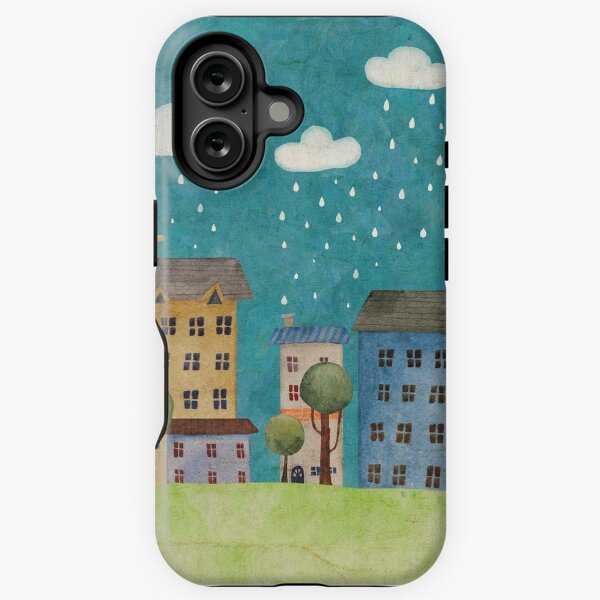 Item preview, Rain in the city watercolor illustration designed and sold by Oksana Tarasova.
