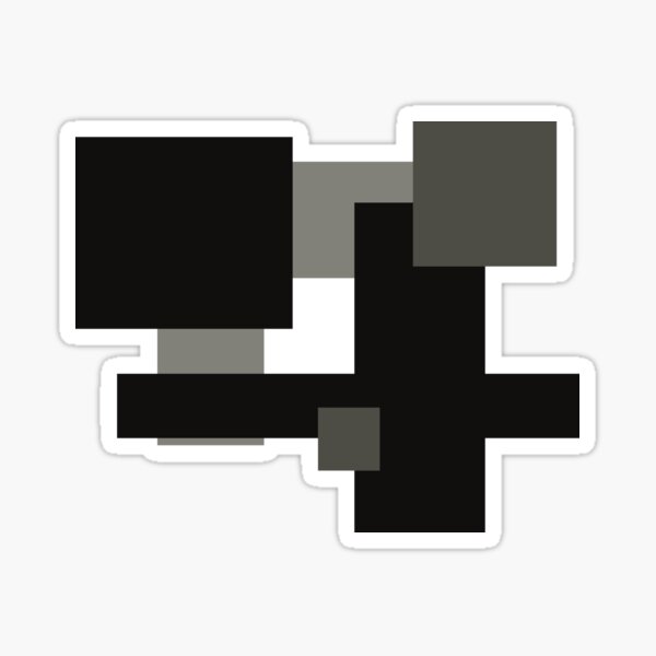 Monochrome Minimalism Digital Design Sticker