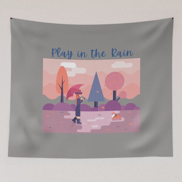 Item preview, Fall - Play in the Rain designed and sold by DoggyLoveCA.