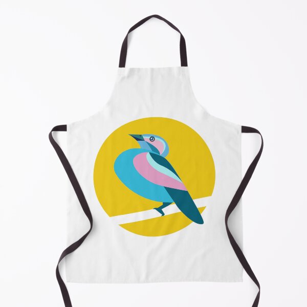 Item preview, Blue Green Bird with Pink Stripes Over the Moon in Transparent designed and sold by Moyanana.