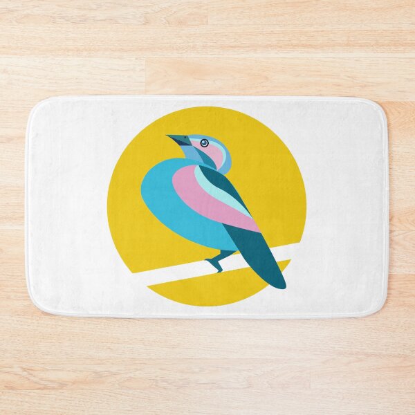 Item preview, Blue Green Bird with Pink Stripes Over the Moon in Transparent designed and sold by Moyanana.