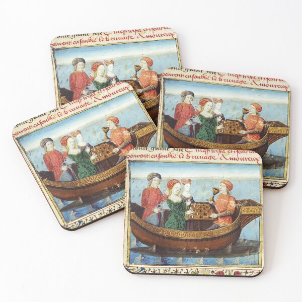 Item preview, LANCELOT AND GUINEVERE PLAYING CHESS IN THE VESSEL Medieval Miniature designed and sold by BulganLumini.