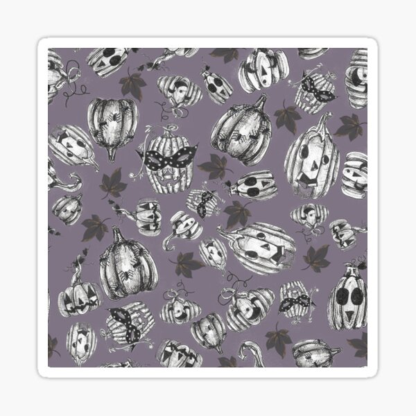 Purple Halloween Spooky Jack-o-lantern Pumpkin Pattern Sticker