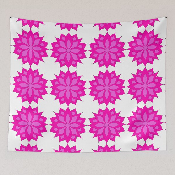 Item preview, Pink Flower and Heart Pattern in Bright Pink designed and sold by CottoVerdi.
