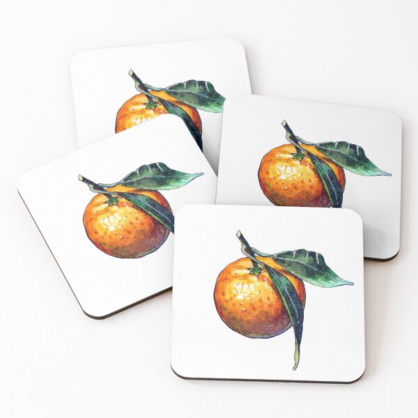 Item preview, Tangerine fruit - watercolor illustration designed and sold by AquarellChill.