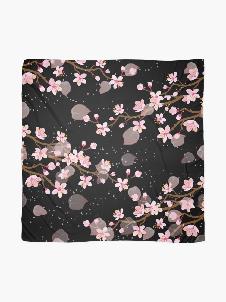 White and Pink Japanese Cherry Blossom Floral Seamless Repetition