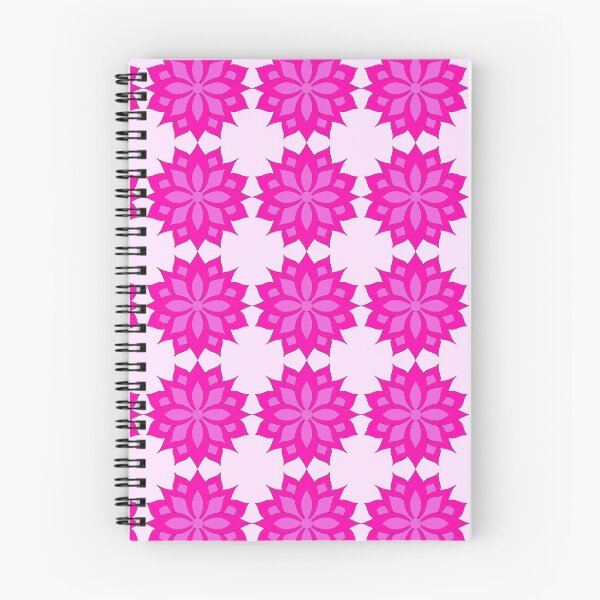 Item preview, Pink Flower and Heart Pattern in Bright Pink on Black designed and sold by CottoVerdi.