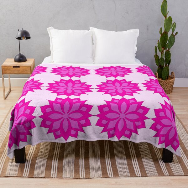 Item preview, Pink Flower and Heart Pattern in Bright Pink on Black designed and sold by CottoVerdi.