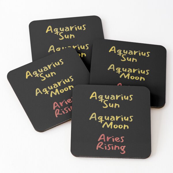 Item preview, Aquarius Sun Aquarius Moon Aries Rising Text designed and sold by leomooncreates.