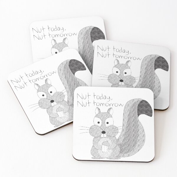Item preview, Cute Xerus squirrel nut today, nut tomorrow Black And white designed and sold by Give Me that Pencil.
