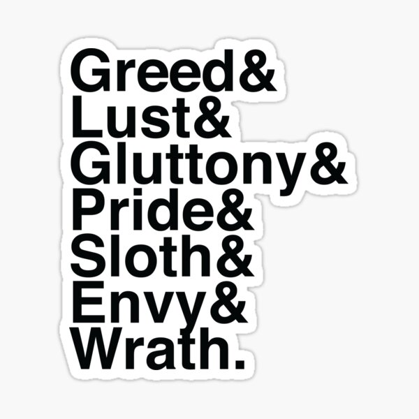 Item preview, 7 Deadly Sins - Helvetica designed and sold by CloakAndDaggers.