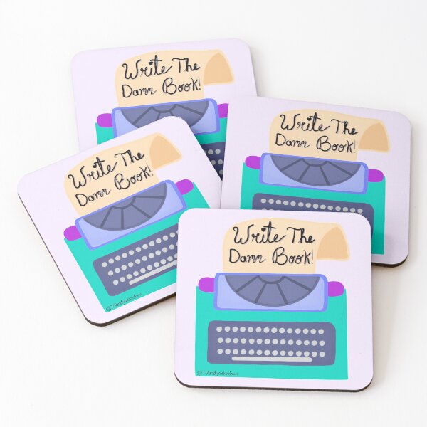 Item preview, Write The Damn Book Teal Typewriter designed and sold by MandyRosko.