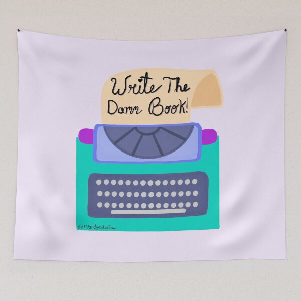 Item preview, Write The Damn Book Teal Typewriter designed and sold by MandyRosko.